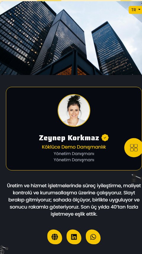 Köklüce Demo Danışmanlık dijital kartvizit örneği
